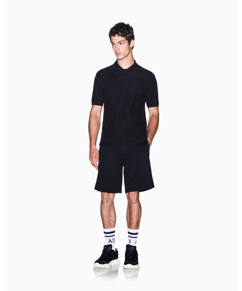 ARMANI EXCHANGE（アルマーニエクスチェンジ）の「【A|X アルマーニ エクスチェンジ】オールオーバージャカードロゴ レギュラーフィット 半袖ポロシャツ/REGULAR（ZOZO限定カラー含）（ポロシャツ・メンズ・オフホワイト/ブラック・X-SMALL/X-LARGE/SMALL/MEDIUM/LARGE）」の6枚目の写真