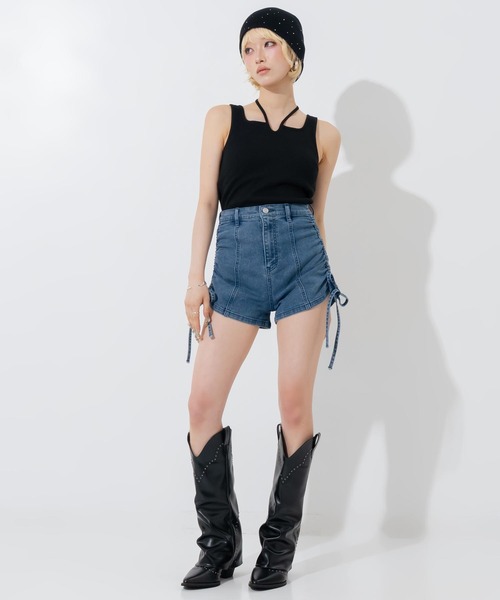 ANAP（アナップ）の「サイドリボンストレッチデニムショートパンツ（その他パンツ・レディース・ライトブルー/ブラック/インディゴブルー・F）」の21枚目の写真