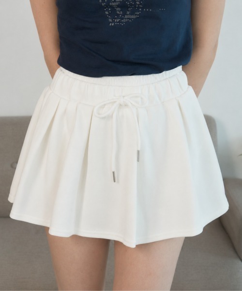 Birthday room（バースデイルーム）の「ウエストレースミニプリーツスカート/Waist-lace mini pleated skirt（スカート・レディース・グレー/ネイビー/ホワイト・FREE）」の2枚目の写真