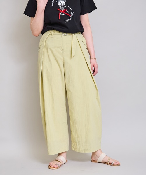 LHELBIE(レルビエ)の「ウエストタックパンツ(その他パンツ・レディース・ブラック/パープル/グリーン・M)」の2枚目の写真