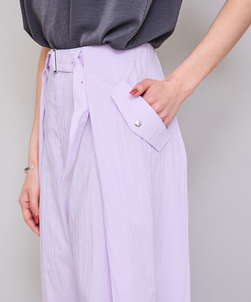 LHELBIE(レルビエ)の「ウエストタックパンツ(その他パンツ・レディース・ブラック/パープル/グリーン・M)」の13枚目の写真