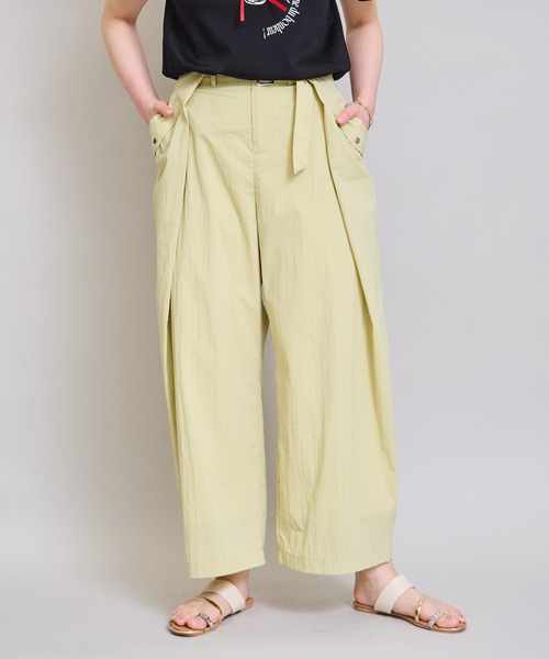 LHELBIE(レルビエ)の「ウエストタックパンツ(その他パンツ・レディース・ブラック/パープル/グリーン・M)」の5枚目の写真