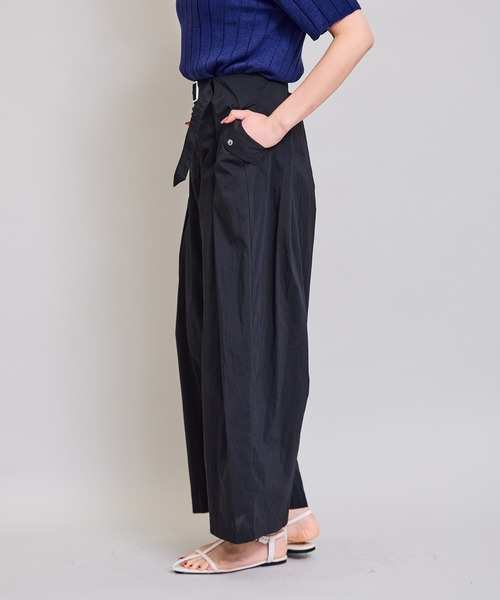 LHELBIE(レルビエ)の「ウエストタックパンツ(その他パンツ・レディース・ブラック/パープル/グリーン・M)」の9枚目の写真