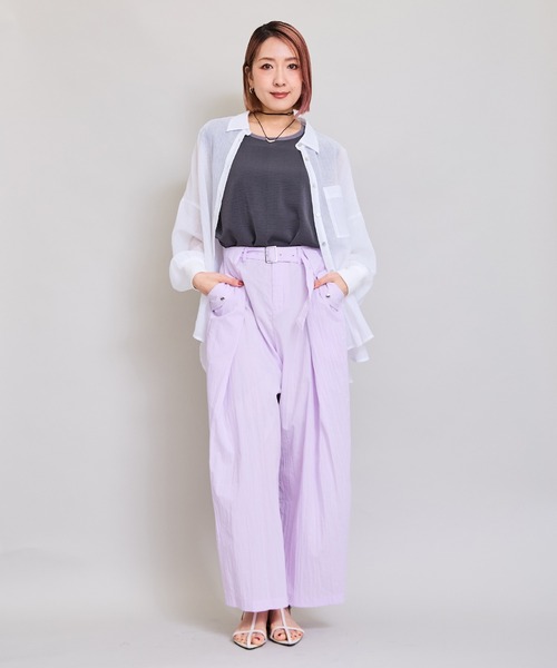LHELBIE(レルビエ)の「ウエストタックパンツ(その他パンツ・レディース・ブラック/パープル/グリーン・M)」の18枚目の写真
