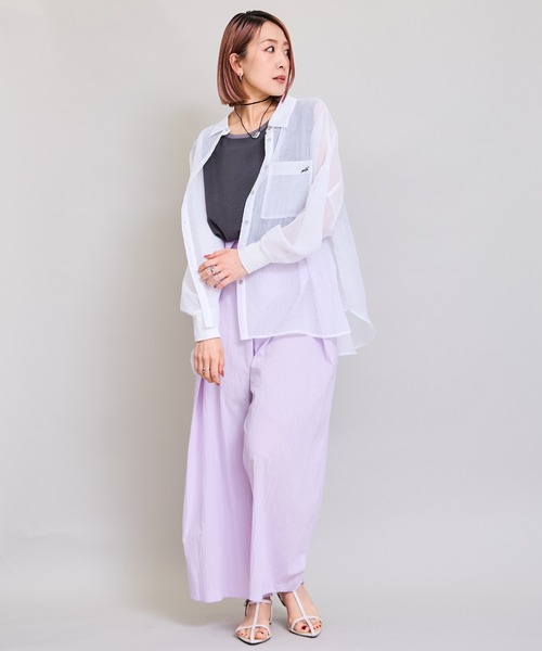 LHELBIE(レルビエ)の「ウエストタックパンツ(その他パンツ・レディース・ブラック/パープル/グリーン・M)」の19枚目の写真
