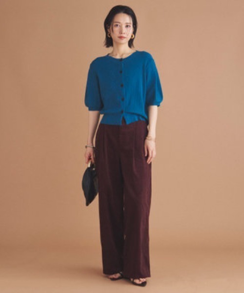 Doux archives（ドゥアルシーヴ）の「コーデュロイタックパンツ（その他パンツ・レディース・レッド/モカ/グレイッシュベージュ・36/38）」の4枚目の写真