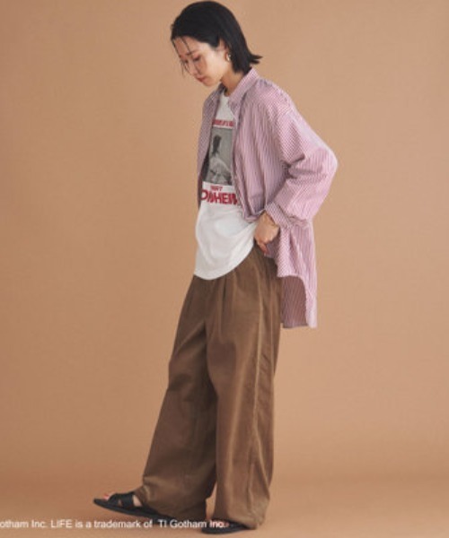 Doux archives（ドゥアルシーヴ）の「コーデュロイタックパンツ（その他パンツ・レディース・レッド/モカ/グレイッシュベージュ・36/38）」の14枚目の写真