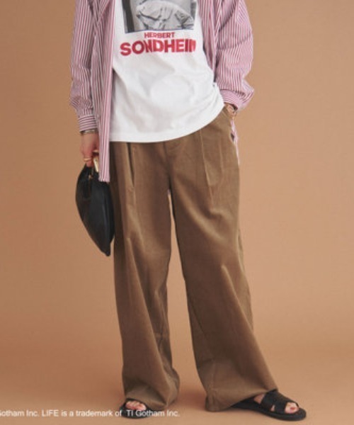 Doux archives（ドゥアルシーヴ）の「コーデュロイタックパンツ（その他パンツ・レディース・レッド/モカ/グレイッシュベージュ・36/38）」の15枚目の写真