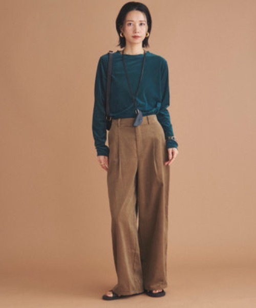 Doux archives（ドゥアルシーヴ）の「コーデュロイタックパンツ（その他パンツ・レディース・レッド/モカ/グレイッシュベージュ・36/38）」の19枚目の写真