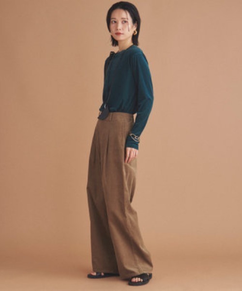 Doux archives（ドゥアルシーヴ）の「コーデュロイタックパンツ（その他パンツ・レディース・レッド/モカ/グレイッシュベージュ・36/38）」の20枚目の写真