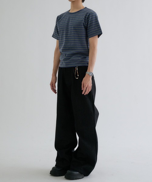 EPNK（イーピーエヌケー）の「Semi-flare denim / セミフレアデニム（デニムパンツ・メンズ・ブラック/グレー・LARGE/SMALL/MEDIUM）」の7枚目の写真
