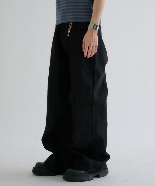 EPNK（イーピーエヌケー）の「Semi-flare denim / セミフレアデニム（デニムパンツ・メンズ・ブラック/グレー・LARGE/SMALL/MEDIUM）」の3枚目の写真