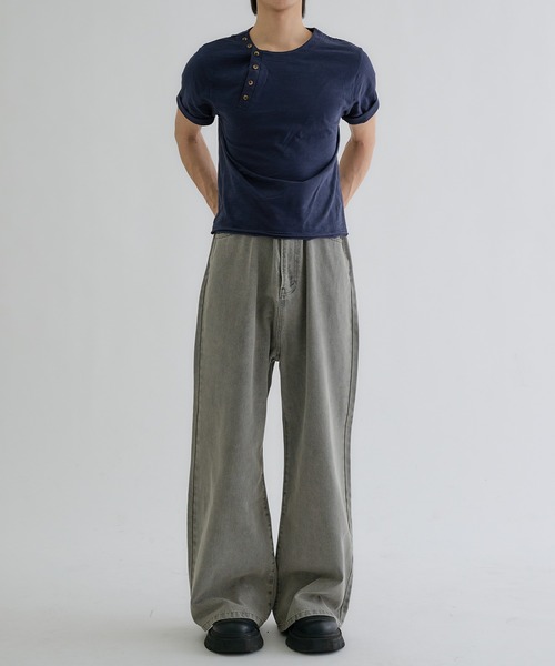 EPNK（イーピーエヌケー）の「Semi-flare denim / セミフレアデニム（デニムパンツ・メンズ・ブラック/グレー・LARGE/SMALL/MEDIUM）」の16枚目の写真