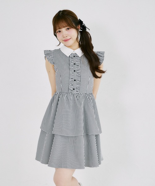 Suyunn（スユン）の「リボン付きギンガムチェック＆レースフリルミニワンピース（ワンピース・レディース・ホワイト/その他・M）」の19枚目の写真