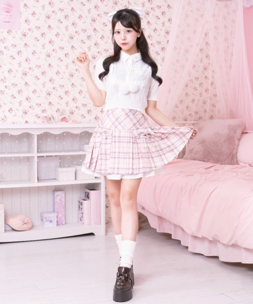 LAFARY(ラファリー)の「プリーツフリルスカパン(スカート・レディース・ブラック/ピンク/グレー・FREE)」の4枚目の写真