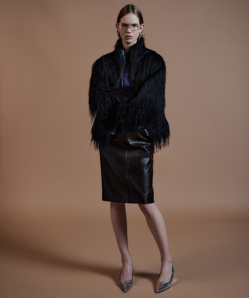 MAISON SPECIAL（メゾンスペシャル）の「Layered Multi-Fabric Midi Skirt/レイヤードマルチファブリックミモレスカート（スカート・レディース・グリーン/キャメル/ブラウン・38/36）」の2枚目の写真