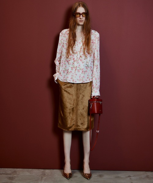 MAISON SPECIAL（メゾンスペシャル）の「Layered Multi-Fabric Midi Skirt/レイヤードマルチファブリックミモレスカート（スカート・レディース・グリーン/キャメル/ブラウン・38/36）」の19枚目の写真
