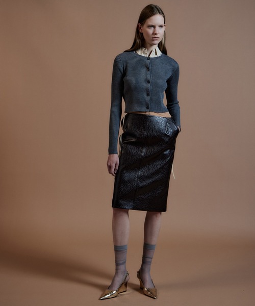 MAISON SPECIAL（メゾンスペシャル）の「Layered Multi-Fabric Midi Skirt/レイヤードマルチファブリックミモレスカート（スカート・レディース・グリーン/キャメル/ブラウン・38/36）」の5枚目の写真