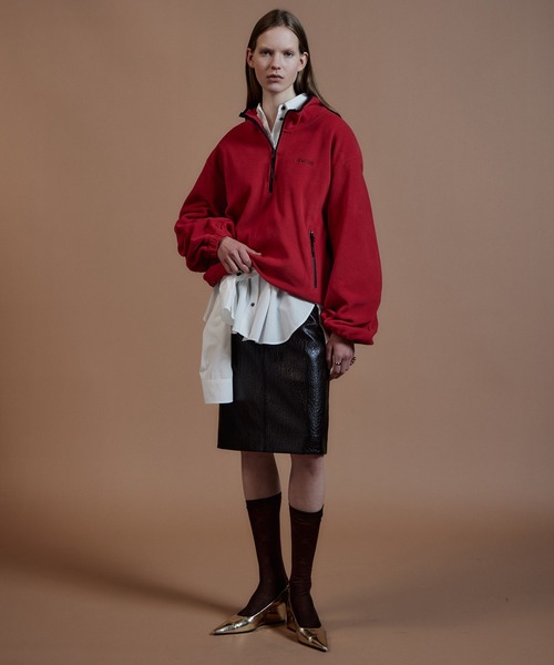 MAISON SPECIAL（メゾンスペシャル）の「Layered Multi-Fabric Midi Skirt/レイヤードマルチファブリックミモレスカート（スカート・レディース・グリーン/キャメル/ブラウン・38/36）」の12枚目の写真