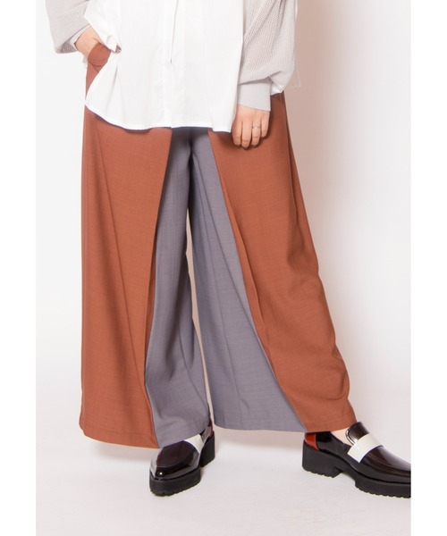 OSMOSIS(オズモーシス)の「バイカラータックパンツ(その他パンツ・レディース・ブラック/グレー/ブラウン・ONE SIZE)」の3枚目の写真