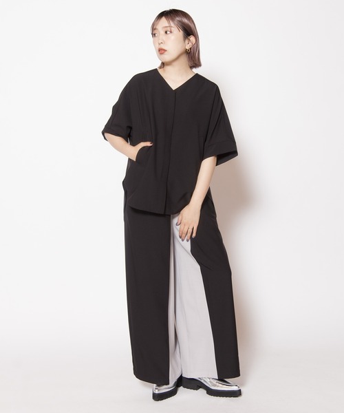 OSMOSIS(オズモーシス)の「バイカラータックパンツ(その他パンツ・レディース・ブラック/グレー/ブラウン・ONE SIZE)」の18枚目の写真