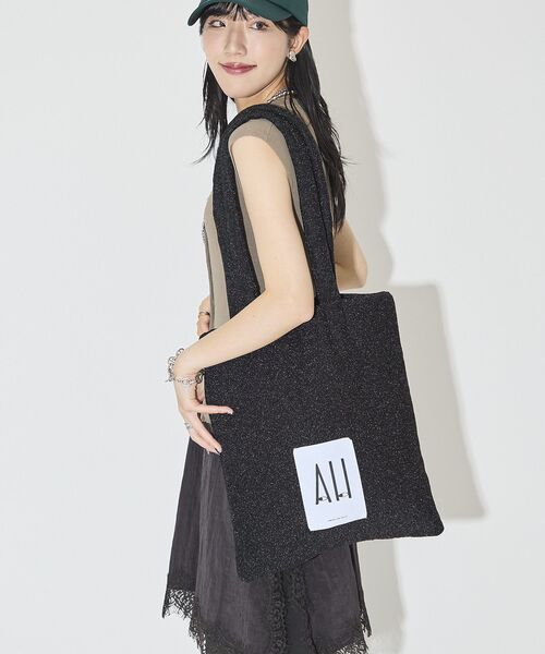 AMERICAN HOLIC(アメリカンホリック)の「26AWパテッドホリホリトートバッグ(トートバッグ・レディース・シルバー/ピンク/ブルー/チャコールグレー/ブラック/レオパード/ゴールド・FREE)」の2枚目の写真