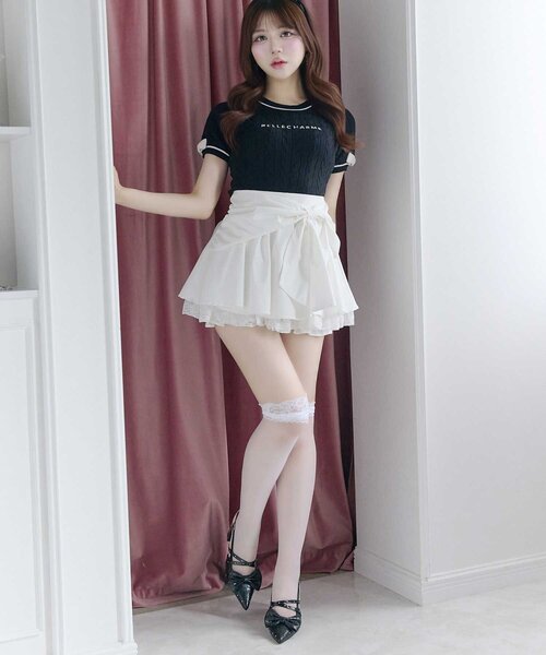 Belle Charme(ベルシャルム)の「【Belle Charme】Ribbon Line Cable Knit(ニット/セーター・レディース・ブラウン/ライトグレー/ブラック/オフホワイト・FREE)」の11枚目の写真