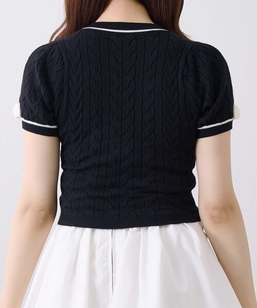 Belle Charme(ベルシャルム)の「【Belle Charme】Ribbon Line Cable Knit(ニット/セーター・レディース・ブラウン/ライトグレー/ブラック/オフホワイト・FREE)」の13枚目の写真