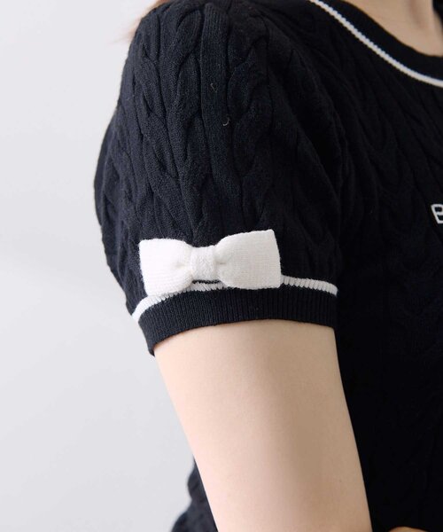 Belle Charme(ベルシャルム)の「【Belle Charme】Ribbon Line Cable Knit(ニット/セーター・レディース・ブラウン/ライトグレー/ブラック/オフホワイト・FREE)」の15枚目の写真