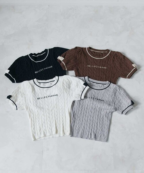 Belle Charme(ベルシャルム)の「【Belle Charme】Ribbon Line Cable Knit(ニット/セーター・レディース・ブラウン/ライトグレー/ブラック/オフホワイト・FREE)」の18枚目の写真