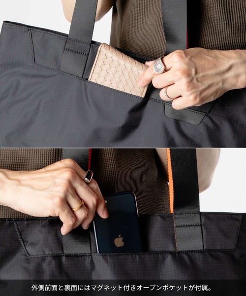 ALPAKA(アルパカ)の「ALPAKA / アルパカ Elements Tote (M) (Black Axoflux 210D) 撥水 軽量 PC トートバッグ(トートバッグ・メンズ・ブラック・FREE)」の5枚目の写真
