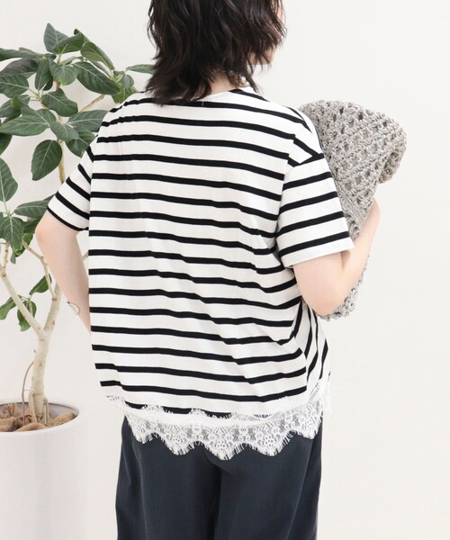 fredy emue(フレディエミュ)の「ボーダーアシメツイストプルオーバーTシャツ(Tシャツ/カットソー・レディース・ブラック系その他/ホワイト系その他/ベージュ系その他・38)」の11枚目の写真