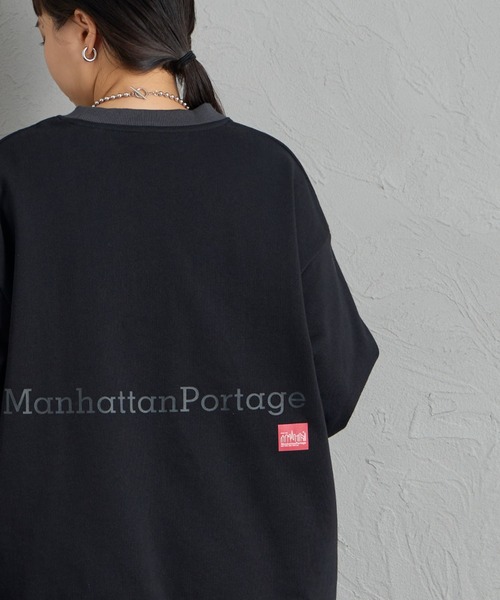 Manhattan Portage（マンハッタンポーテージ）の「【WEB先行予約】[MANHATTAN PORTAGE/マンハッタンポーテージ] 別注 ポケットロゴ刺繍 バックプリントスウェット（スウェット・レディース・ブラック/ネイビー/アイボリー・S/L/M/XL）」の20枚目の写真