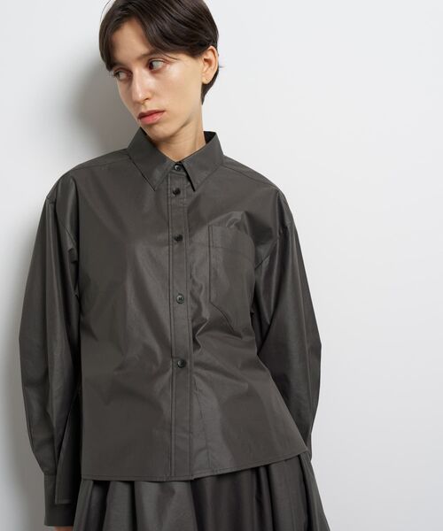 LANVIN en Bleu（ランバンオンブルー）の「フレアシャツ（シャツ/ブラウス・レディース・ブルー系その他/ブラック/チャコールグレー・38）」の3枚目の写真