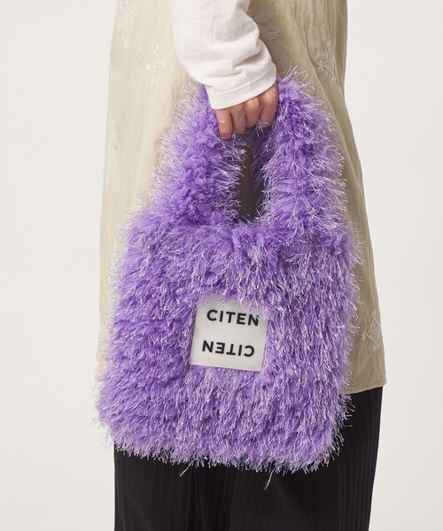 CITEN（シテン）の「＜CITEN＞モコモコトートバッグS（トートバッグ・レディース・ライトブルー/オフホワイト/ライラック/オレンジ/グレー系・FREE）」の4枚目の写真