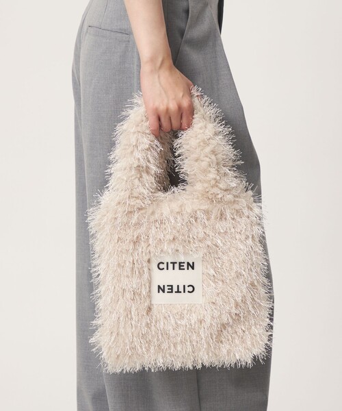 CITEN（シテン）の「＜CITEN＞モコモコトートバッグS（トートバッグ・レディース・ライトブルー/オフホワイト/ライラック/オレンジ/グレー系・FREE）」の7枚目の写真