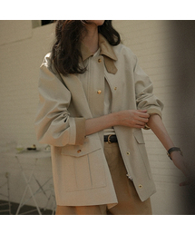 Coloring collar point utility jacket_Light beige