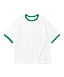 [Unisex] BASIC LINE RINGER T-SHIRT [WHITEGREEN]