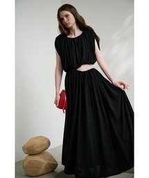 Emilia Pleated Dress タックプリーツタンクロングドレス（ワンピース