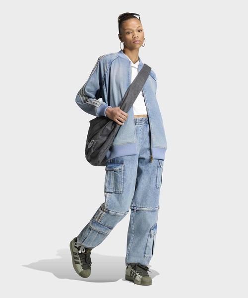 adidas（アディダス）の「ミッドライズ ツーインワン デニムパンツ / アディダスオリジナルス adidas Originals（デニムパンツ・レディース・ブルー・X-SMALL/SMALL/LARGE/MEDIUM/XX-LARGE/X-LARGE）」の5枚目の写真