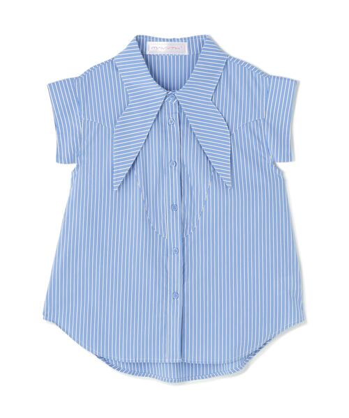 L.H.P(エルエイチピー)の「MAVYMAVYTH/メヴィス/NO SLEEVE SHIRT(シャツ/ブラウス・レディース・ホワイト/ブルー・S/M)」の2枚目の写真