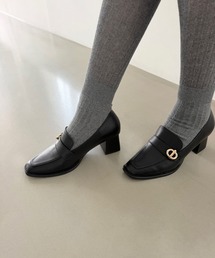 モチーフ 付き ヒール ローファー /61305　パンプス 通勤
