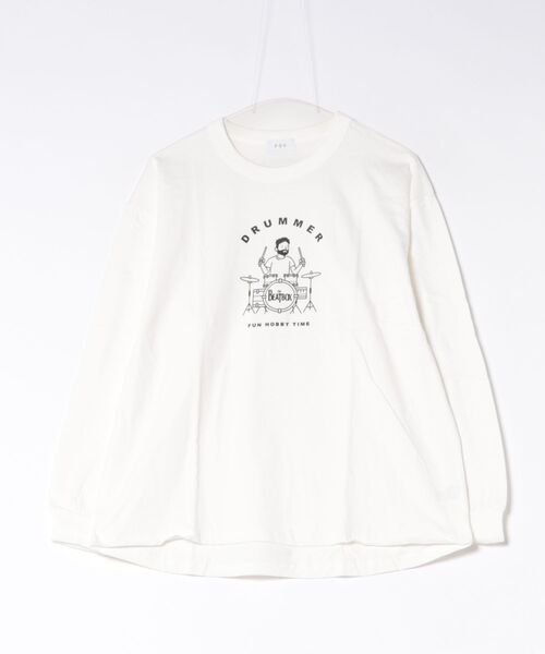 FOV(フォブ)の「FOV/フォブ DRUMMER L/S Tシャツ(Tシャツ/カットソー・レディース・ホワイト/ブラック/ベージュ系その他・F)」の2枚目の写真