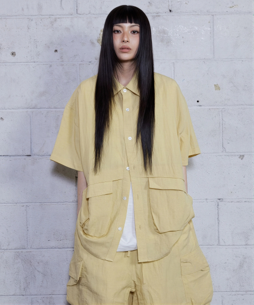 NIGHTWORKDEPT(ナイトワークデプト)の「Loose Fit Utility Linen Set-Up_Yellow(シャツ/ブラウス・レディース・その他・SMALL/MEDIUM)」の8枚目の写真
