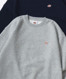 Dickies/ディッキーズ 別注 オーバーサイズ 裏起毛 ミニロゴワッペン ワンポイント刺繍 スウェット トレーナー/長袖 トップス プルオーバー/レディース メンズ