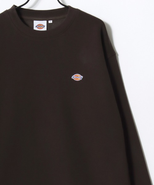Dickies(ディッキーズ)の「Dickies/ディッキーズ 別注 オーバーサイズ 裏起毛 ミニロゴワッペン ワンポイント刺繍 スウェット トレーナー/長袖 トップス プルオーバー/レディース メンズ(スウェット・メンズ・ダークグリーン/ブラック/グレー/ネイビー/アッシュグレー/ホワイト/ブラウン・M/L/XL)」の12枚目の写真