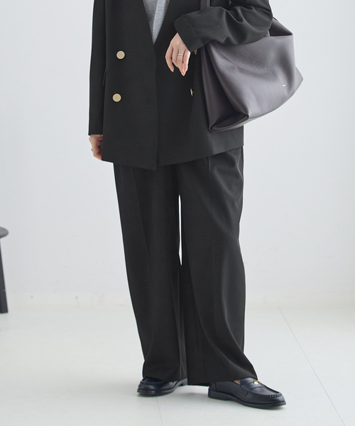 journal standard L'essage（ジャーナルスタンダードレサージュ）の「ヴィスポリギャバ パンツ(ブラック)（スラックス・レディース・ブラック・34/36/38/40）」の3枚目の写真