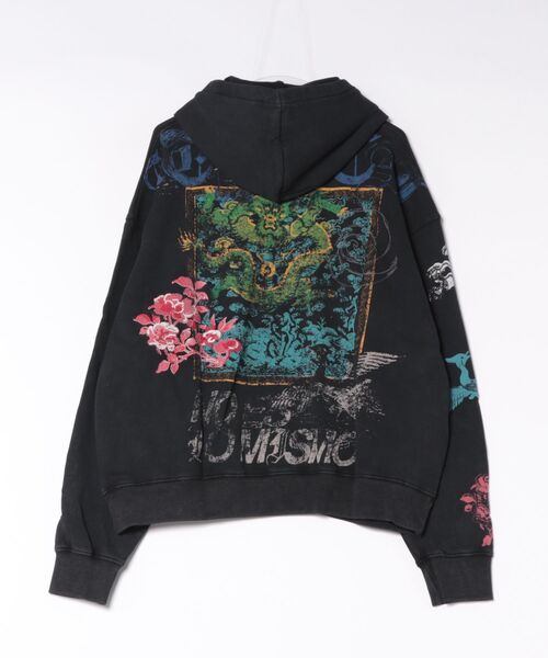 Desigual(デシグアル)の「ドラゴン刺繍プリント パーカー(スウェット・メンズ・ブラック・S/M/L/XL)」の6枚目の写真