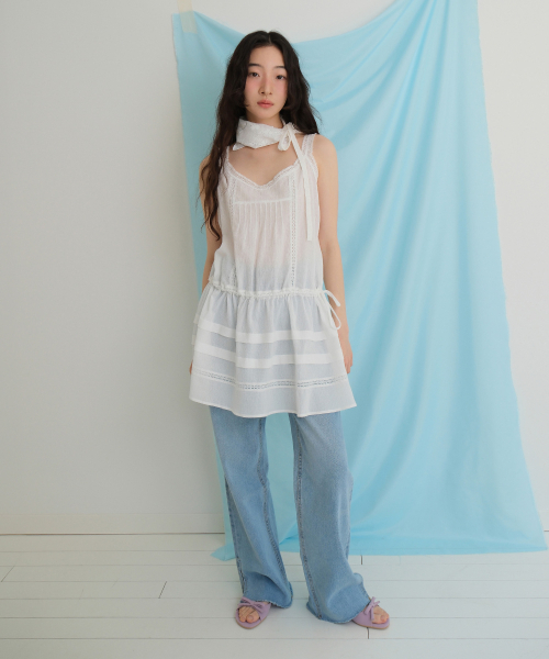 MOUI（モウイ）の「Sunset sleeveless ops (O/WHITE)（ワンピース・レディース・その他・FREE）」の3枚目の写真