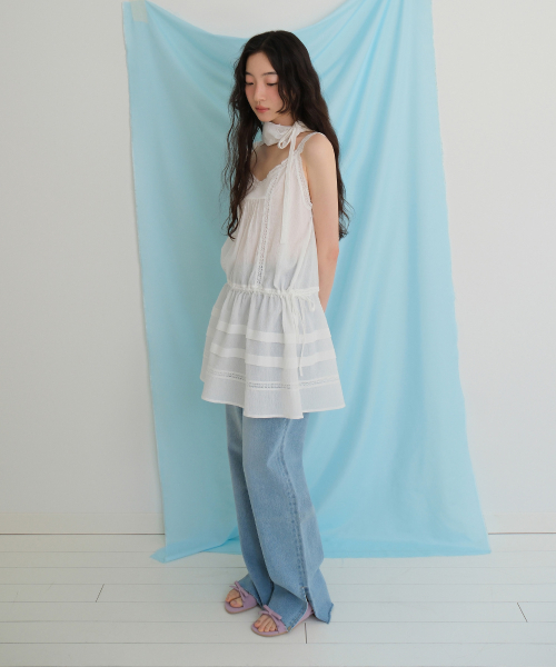 MOUI（モウイ）の「Sunset sleeveless ops (O/WHITE)（ワンピース・レディース・その他・FREE）」の4枚目の写真